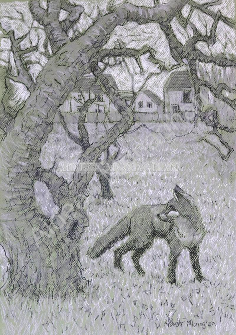 Apple Tree and Fox, Giclée Print on Fine Art Paper , 38 x 53cm